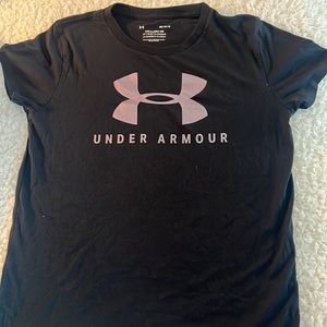 Lightly Worn Black Under Armour Kids Tshirt Medium